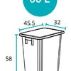 Cubo de Reciclaje Azul Sin Tapa 60L